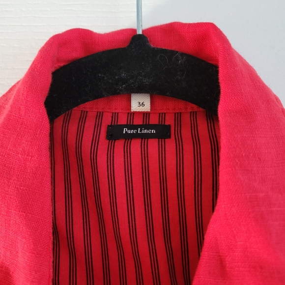 Sandwhich Pure Linen Red Dress - Picture 2 of 2